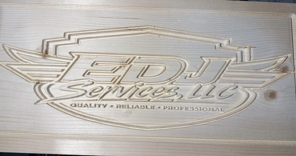 EDJ Services LLC custom CNC logo carving